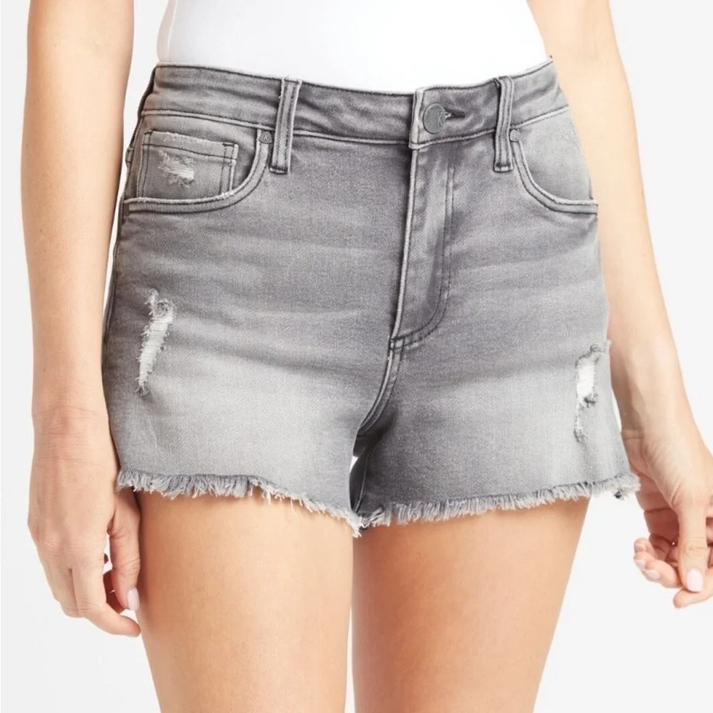 Kut From The Kloth Jane High Rise Jean Shorts in Brimming Gray Size 18 New